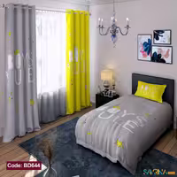 ست اتاق خواب دخترانه طرح قلب و ستاره کد BD644