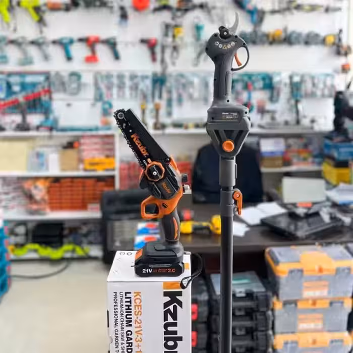 پک 2 قلوی اره و قیچی شارژی تلسکوپی زوبر مدل KCES-21V-3 1