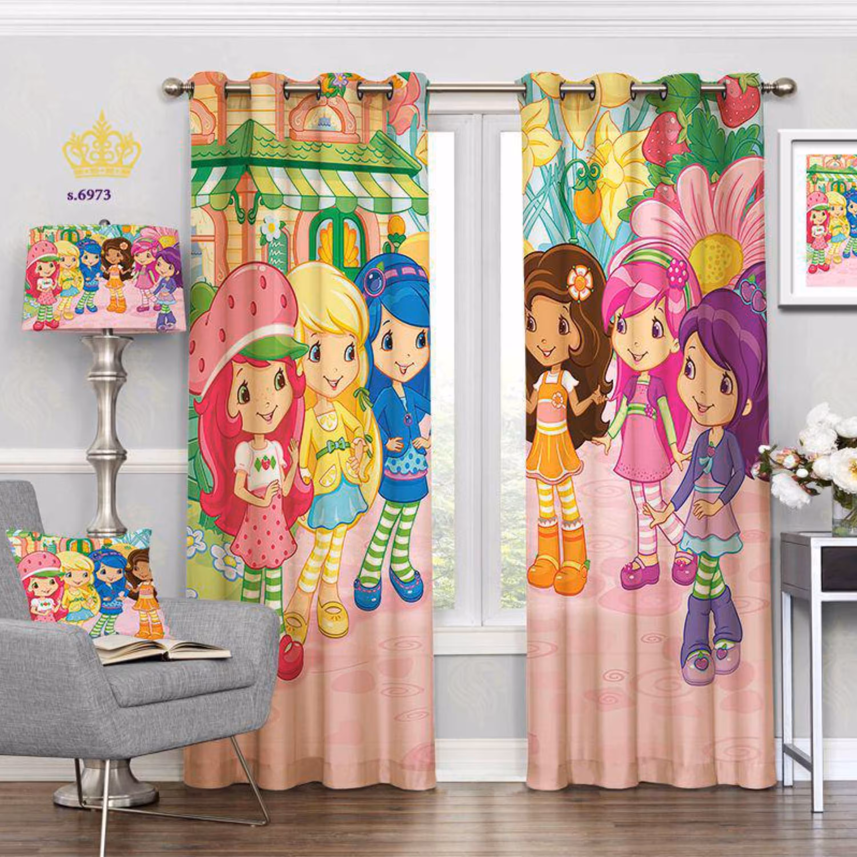 پرده اتاق کودک ( دختر توت فرنگی ) در طرحهای متنوع و جذاب