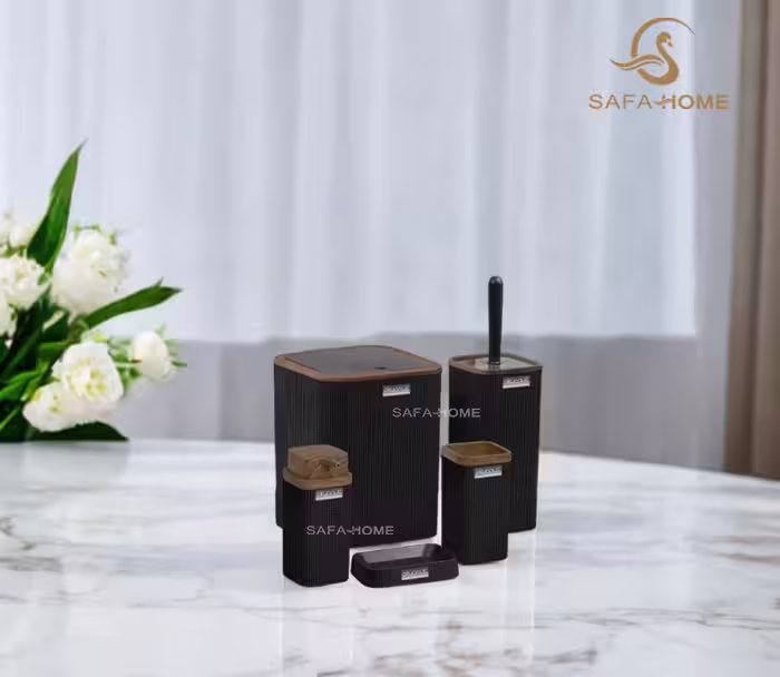 ست سرویس بهداشتی 5 پارچه ترک مشکی