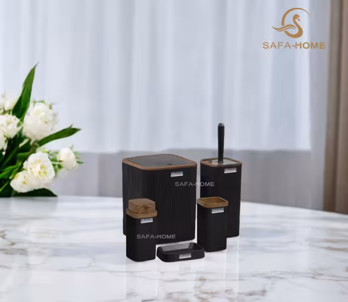 ست سرویس بهداشتی 5 پارچه ترک مشکی