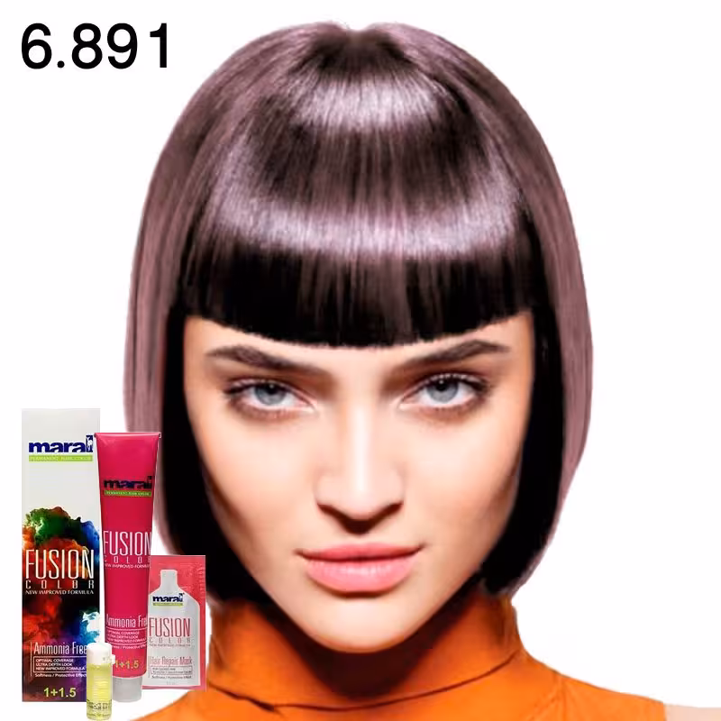 رنگ مو بدون آمونیاک فیوژن کالر مارال رنگ 6.891 (کورال)