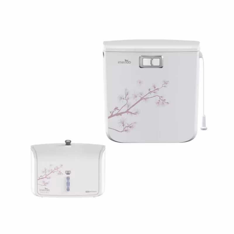 ست فلاش تانک و جا دستمال ایمن آب (Sarodi) مدل شکوفه گیلاس