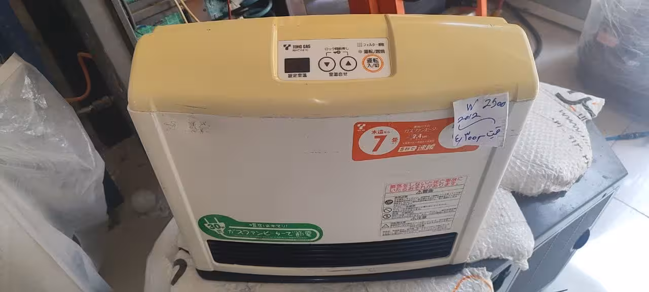 بخاری گازی برقی ژاپنی 2500 وات  ژاپن برند دست دوم