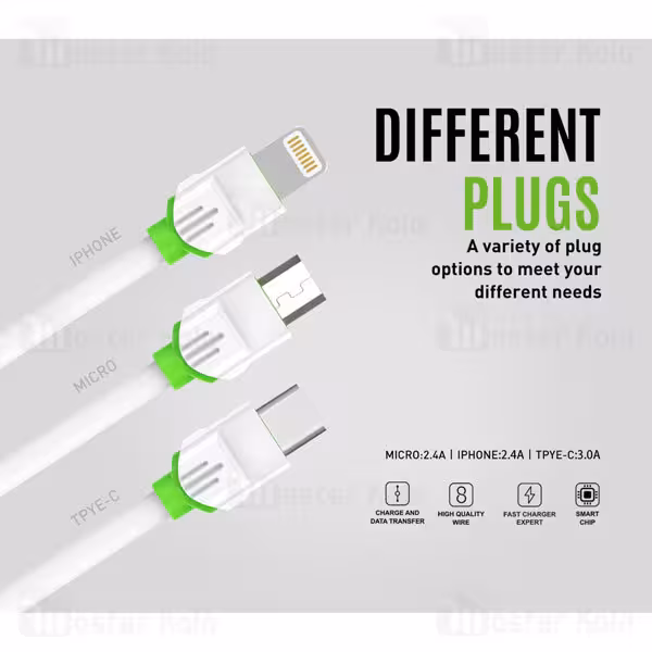 کابل شارژر الدینیو سیم گرد مدل LS33 micro