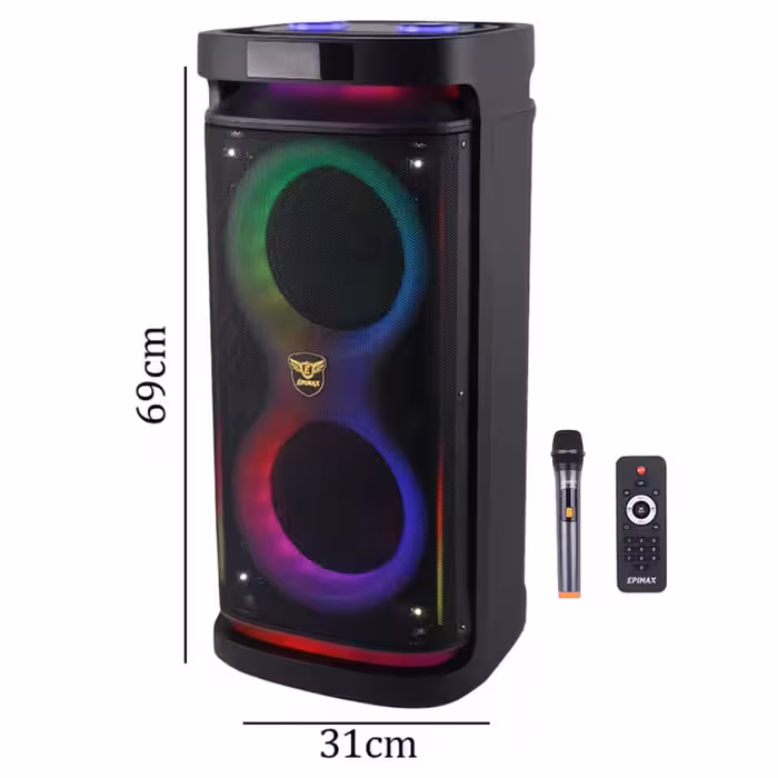 اسپیکر چمدانی بلوتوثی اپی مکس مدل EPIMAX-777 همراه با میکروفون و ریموت کنترل