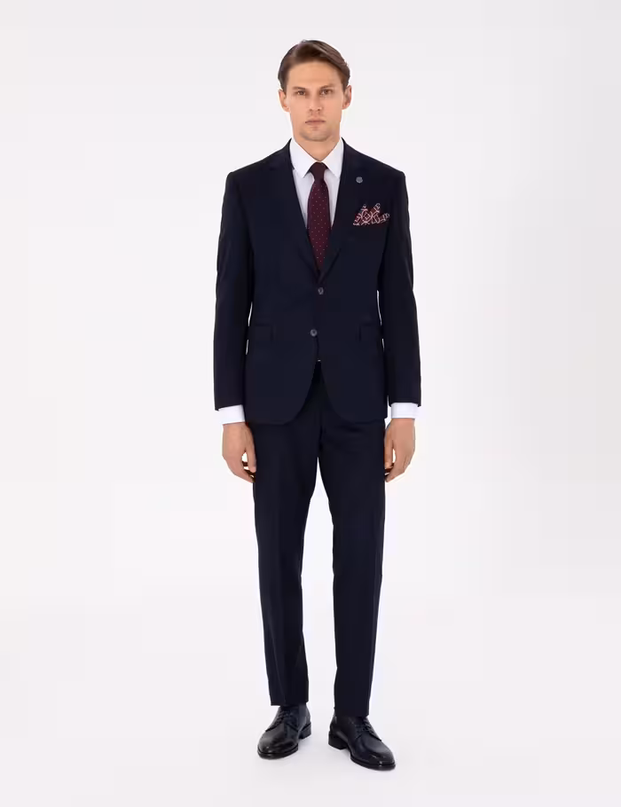 کت و شلوار مردانه سرمه ای پیرکاردین - فروشگاه لباس شهرمون