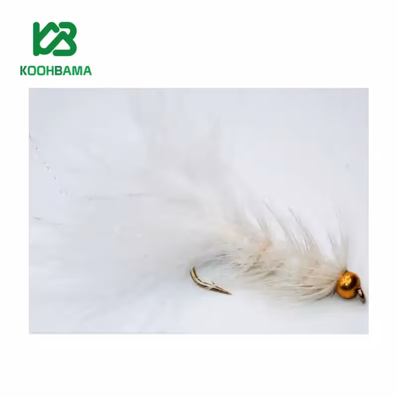 پشه فلای وولی باگر سفید بیت هد Wooly Bugger Beadhead – White
