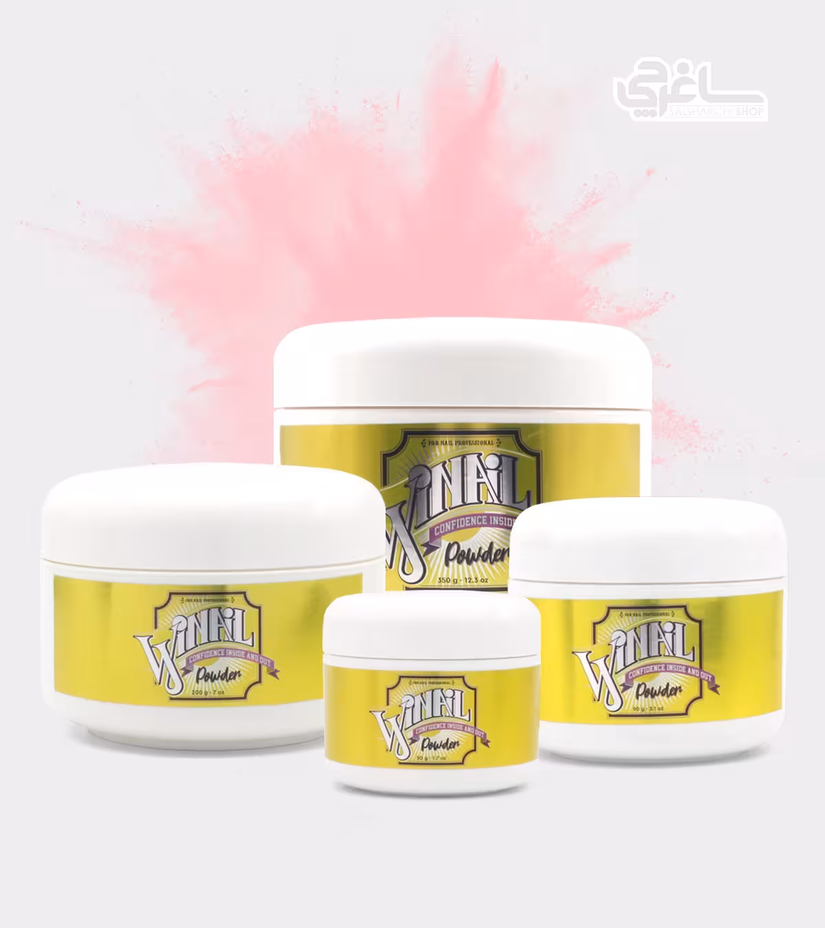 پودر کاشت ناخن صورتی تیره وینیل Winail Hot pink