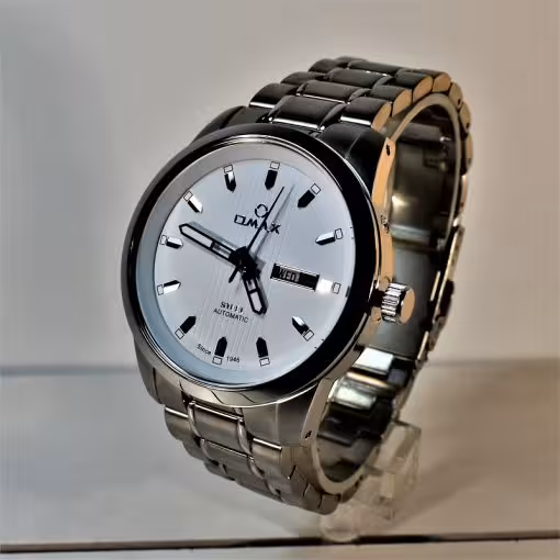 OMAX WATCH OSA009 اوماکس اتوماتیک حرکتی ژاپن 21 سنگ موتور J800 اصل با کیفیت ** فول استیل ** درب شیشه ای قلب باز