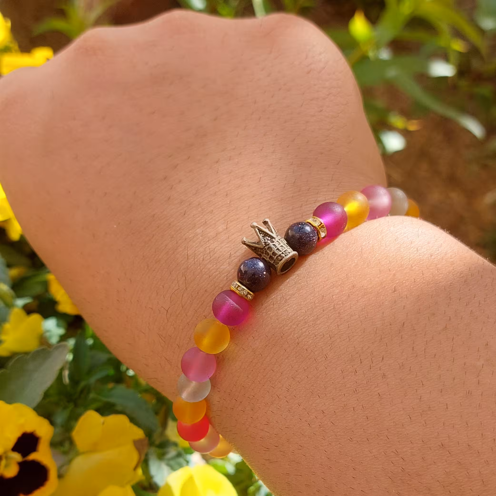 دستبند با عقیق آبنباتی