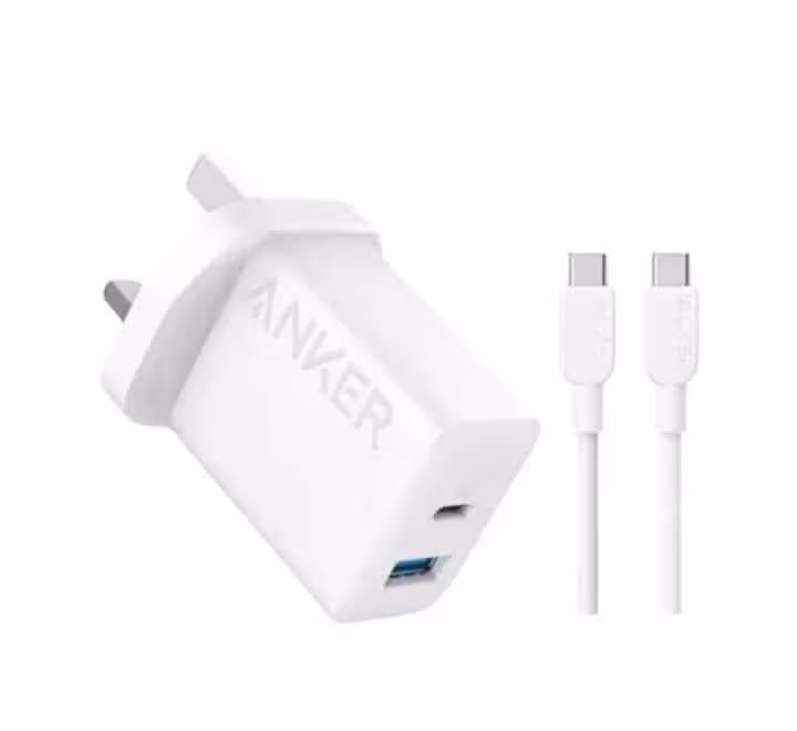 شارژر دیواری انکر 3 پین به همراه کابل USB-C به USB-C مدل Anker Select Charger B2348 20W