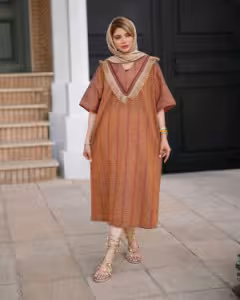 پیراهن کفتان عیدانه لنین ژاکارد