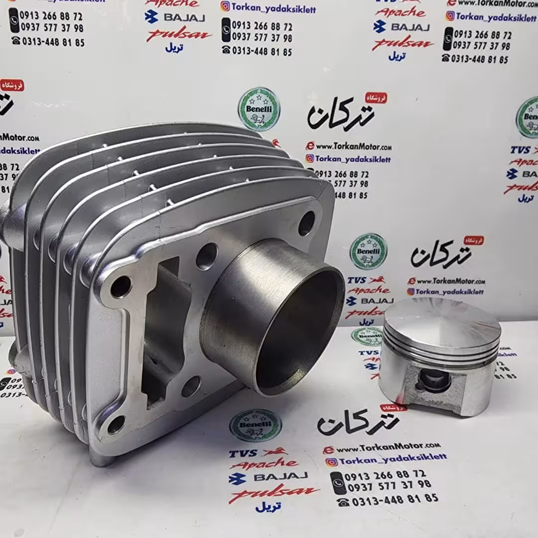 سیلندر با رینگ و پیستون ( پستان ) موتور پالس 180 UG3 ( هندلی ، زین یک تکه ) نقره ای