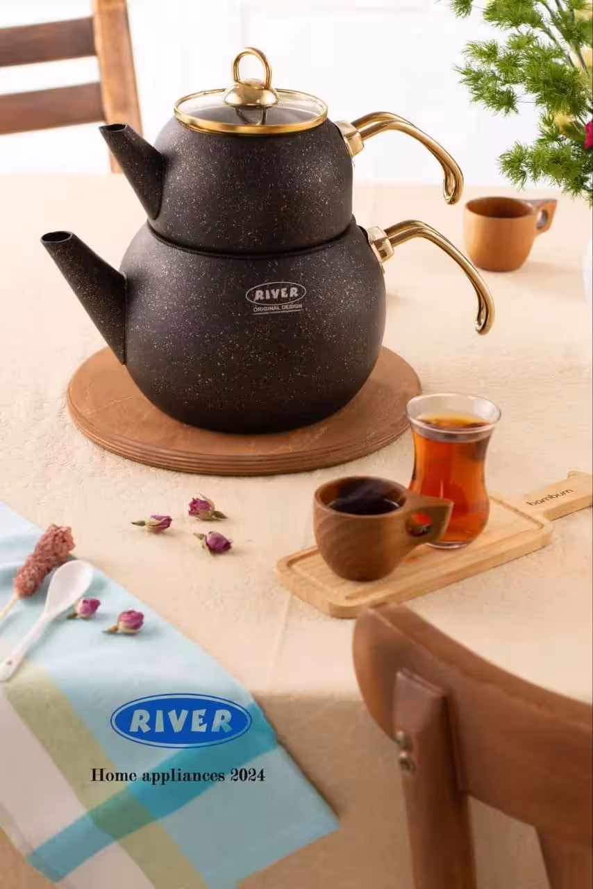 کتری قوری شیر دار تمام گرانیت طرح ترک سبز ریور کد 5882