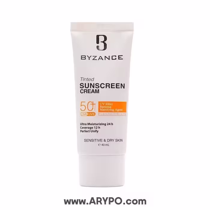 کرم ضد آفتاب رنگی بیزانس مخصوص پوست خشک  spf50
