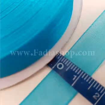 روبان 13 حریر آبی فیروزه ای
