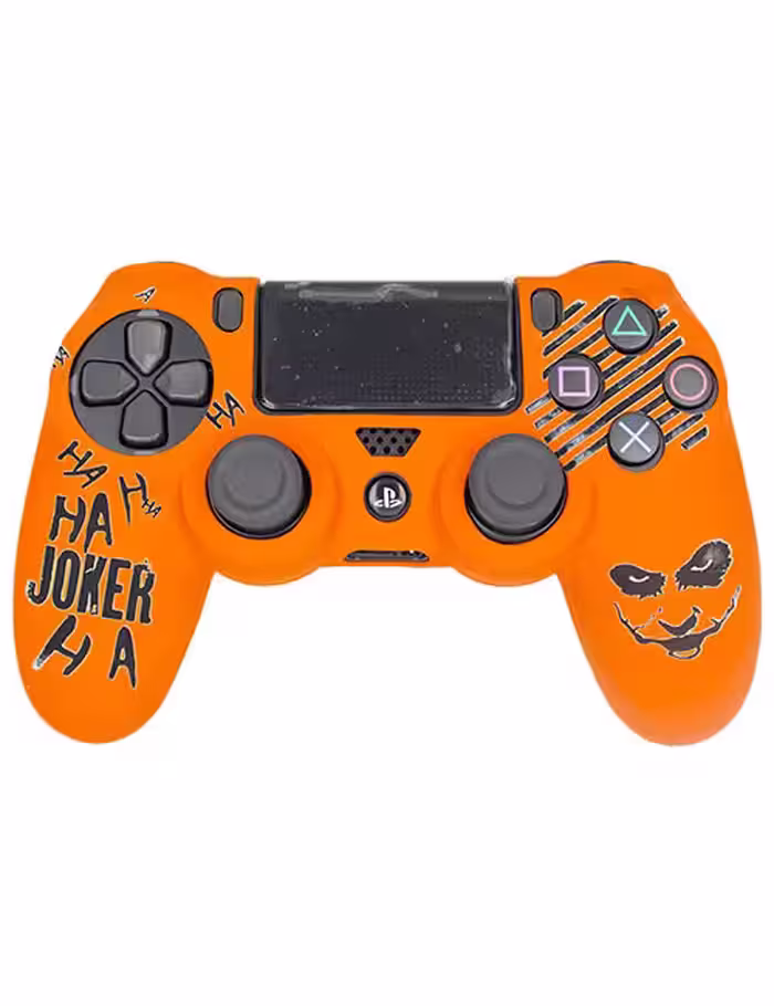 روکش محافظ دسته PS4 لیزری نارنجی مشکی طرح جوکر