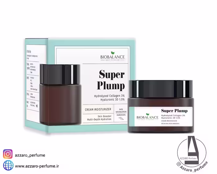 کرم آبرسان کلاژن و هیالورونیک super plump بیو بالانس(بیوبالانس) BioBalance حجم 50 میل