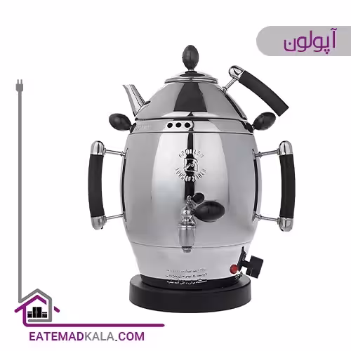 سماور آپولون مدل پلوتون تمام استیل ( قوری استیل و چینی)
