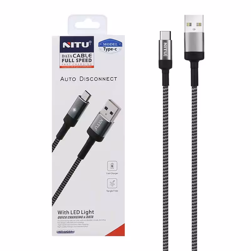 کابل شارژ AUTO DISCONNECT تایپ سی نیتو مدل NITU NT-UC51 TYPE-C FAST CHARGER