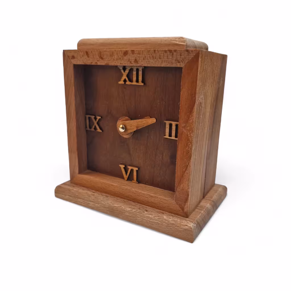 ساعت رومیزی چوبی کلاسیک مربع کد WD6322