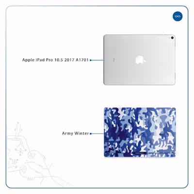 برچسب پوششی ماهوت مدل Army-Winter مناسب برای تبلت اپل iPad Pro 10.5 2017 A1701