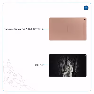 برچسب پوششی ماهوت مدل Ferdowsi-Logo مناسب برای تبلت سامسونگ Galaxy Tab A 10.1 2019 T515