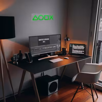 چراغ دیواری نئون دیزاین طرح Ps-Keys-GL_GR