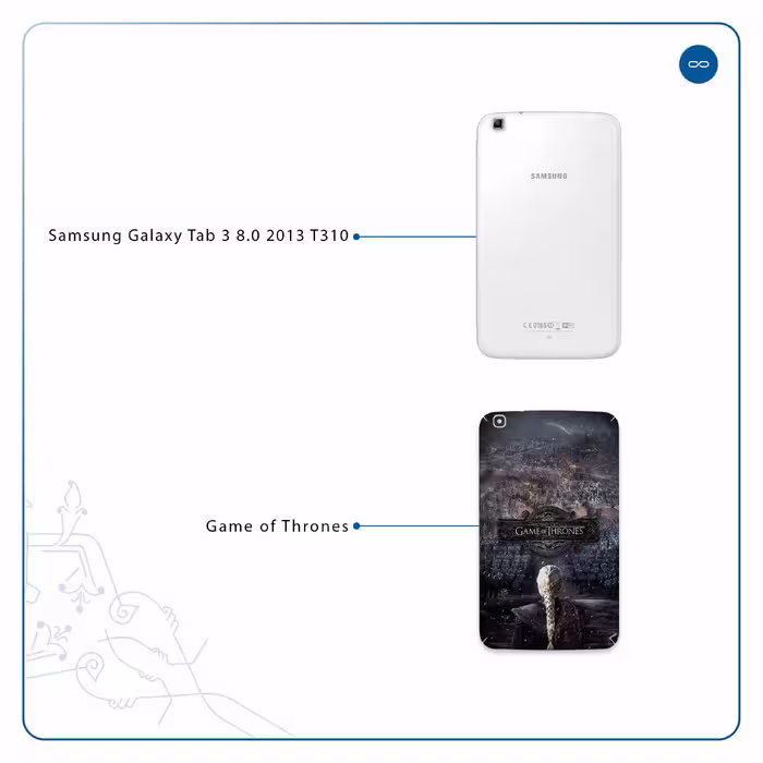 برچسب پوششی ماهوت مدل Game of Thrones مناسب برای تبلت سامسونگ Galaxy Tab 3 8.0 2013 T310