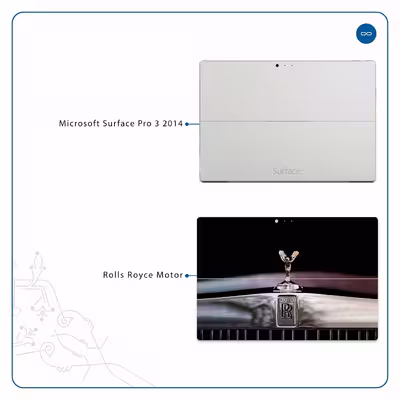 برچسب پوششی ماهوت مدل Rolls-Royce Motor مناسب برای تبلت مایکروسافت Surface Pro 3 2014
