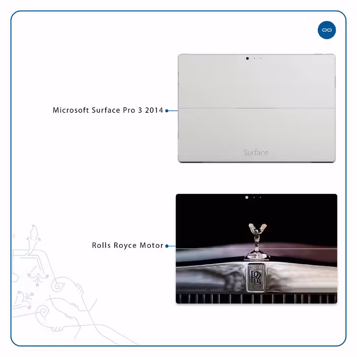برچسب پوششی ماهوت مدل Rolls-Royce Motor مناسب برای تبلت مایکروسافت Surface Pro 3 2014