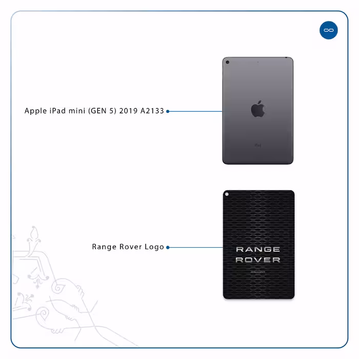 برچسب پوششی ماهوت مدل Range-Rover-Logo مناسب برای تبلت اپل iPad mini (GEN 5) 2019 A2133