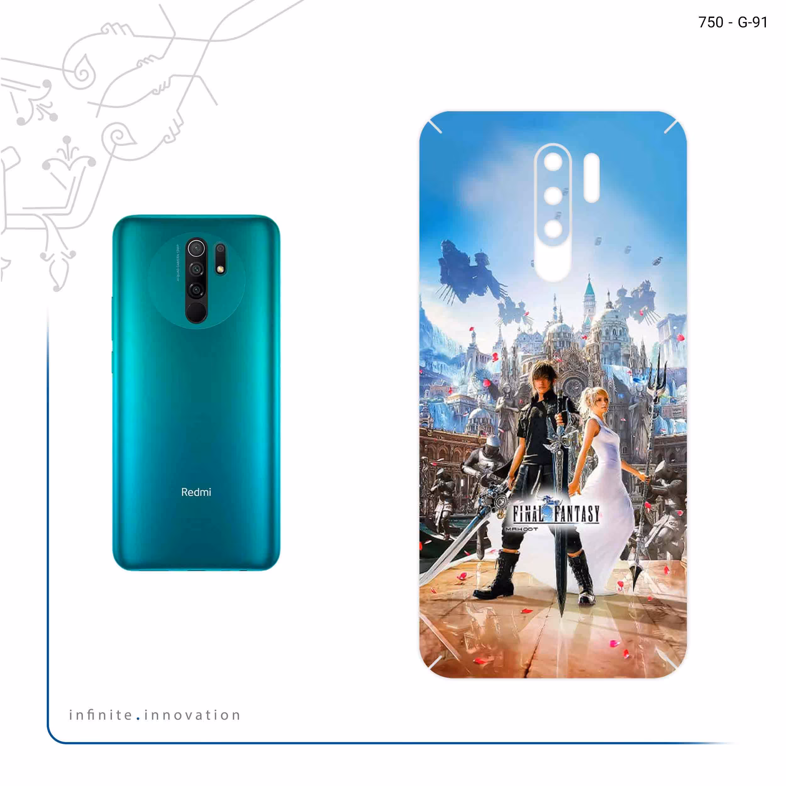 برچسب پوششی ماهوت مدل Final Fantesy Game Series مناسب برای گوشی موبایل شیائومی Redmi 9