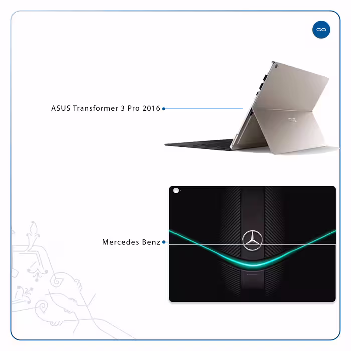 برچسب پوششی ماهوت مدل Mercedes-Benz مناسب برای تبلت ایسوس Transformer 3 Pro 2016