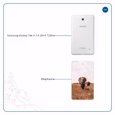 برچسب پوششی ماهوت مدل Elephant مناسب برای تبلت سامسونگ Galaxy Tab 4 7.0 2014 T230