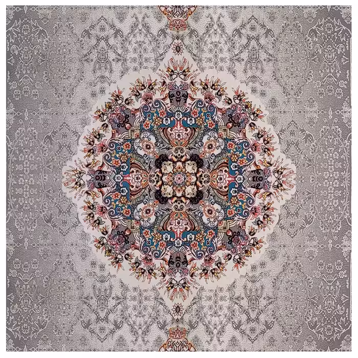 فرش ماشینی آنا مدل 700 طرح هالیدی زمینه فیلی