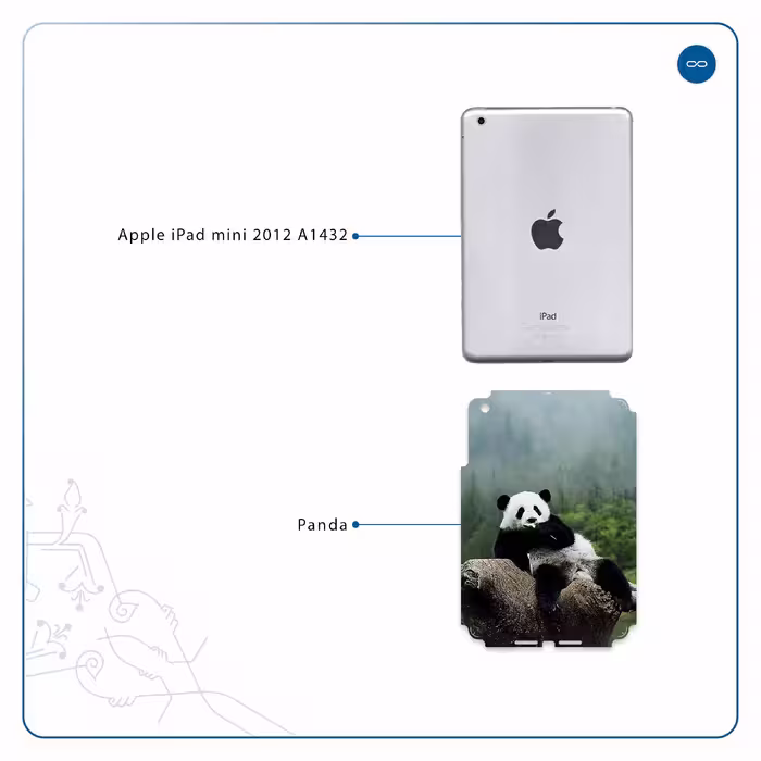 برچسب پوششی ماهوت مدل Panda مناسب برای تبلت اپل iPad mini 2012 A1432