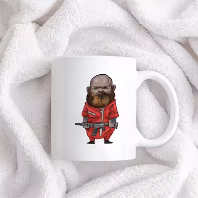 ماگ طرح کاریکاتور مدل خانه کاغذی