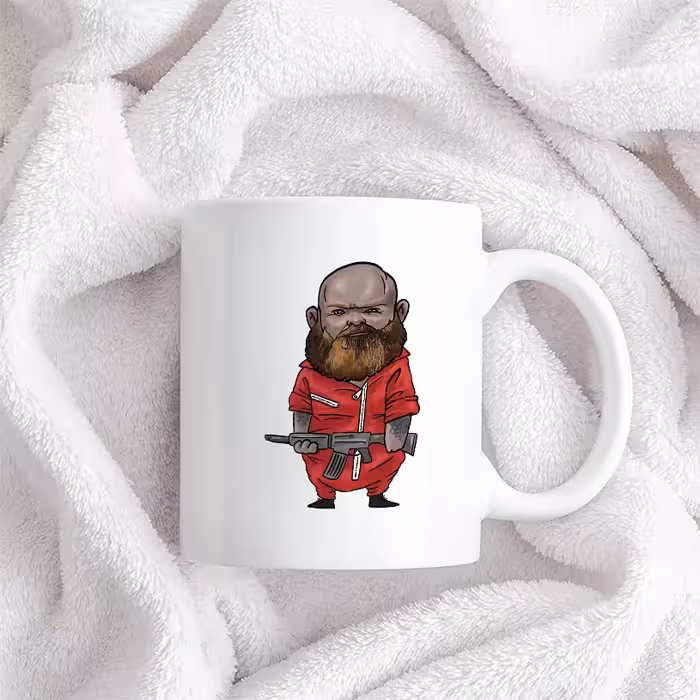 ماگ طرح کاریکاتور مدل خانه کاغذی