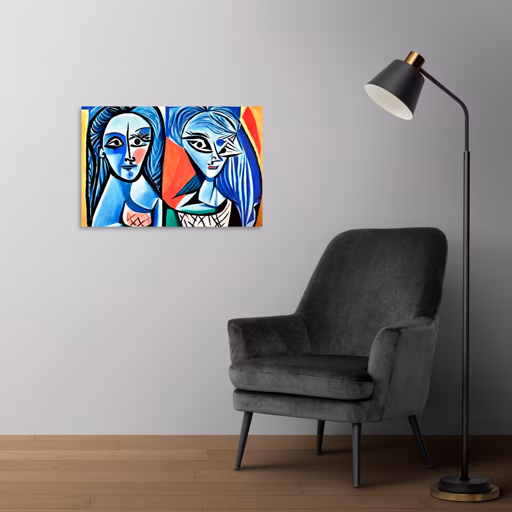 تابلو شاسی طرح چهره کوبیسم مدل NV0044