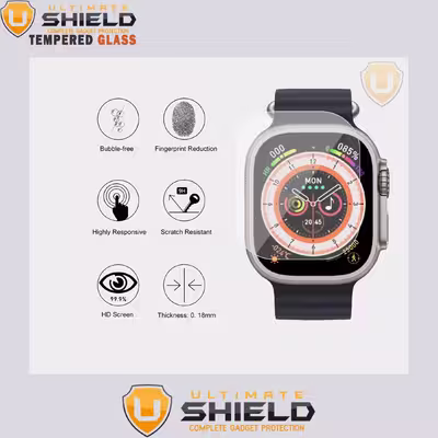 محافظ صفحه نمایش شیشه ای آلتیمیت شیلد مدل SH-UL مناسب برای ساعت هوشمند الترا S8 Ultra Max