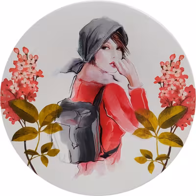 بشقاب دیوارکوب سفالی مدل دختر کد 5