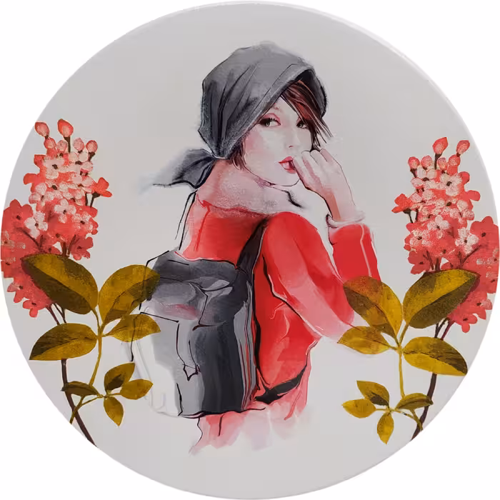 بشقاب دیوارکوب سفالی مدل دختر کد 5