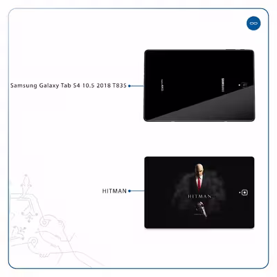 برچسب پوششی ماهوت مدل Hitman-Game مناسب برای تبلت سامسونگ Galaxy Tab S4 10.5 2018 T835