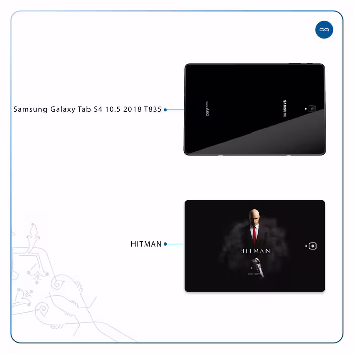 برچسب پوششی ماهوت مدل Hitman-Game مناسب برای تبلت سامسونگ Galaxy Tab S4 10.5 2018 T835