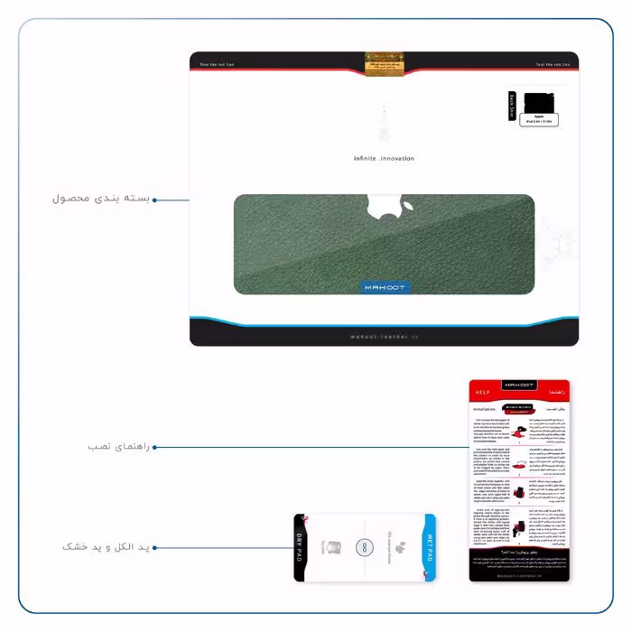 برچسب پوششی ماهوت مدل Green-Leather مناسب برای تبلت اپل iPad 2 2011 A1395
