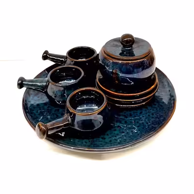 سرویس قهوه خوری سرامیکی مدل دسته باتومی کد 33 مجموعه 8 عددی