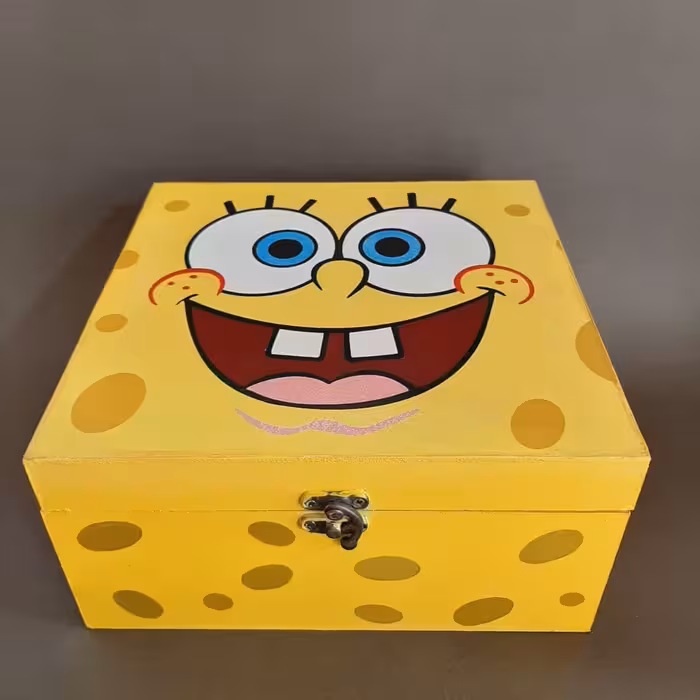 جعبه اسباب بازی کودک مدل کارتونی طرح باب اسفنجی کد BB02