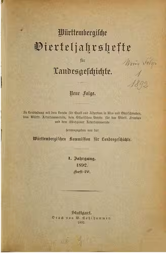 خرید و دانلود نسخه کامل کتاب Württembergische Vierteljahreshefte für Landeskunde